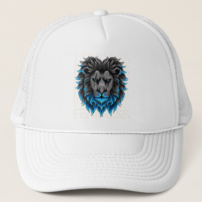 Casquette Fearless Lion Trucker Hat | Bold Blue King of the  (Devant)