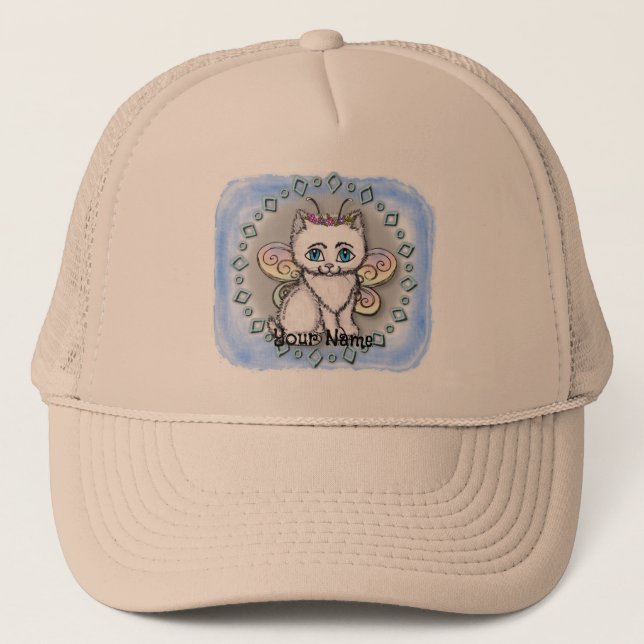 Casquette Fée de chat blanc (Devant)