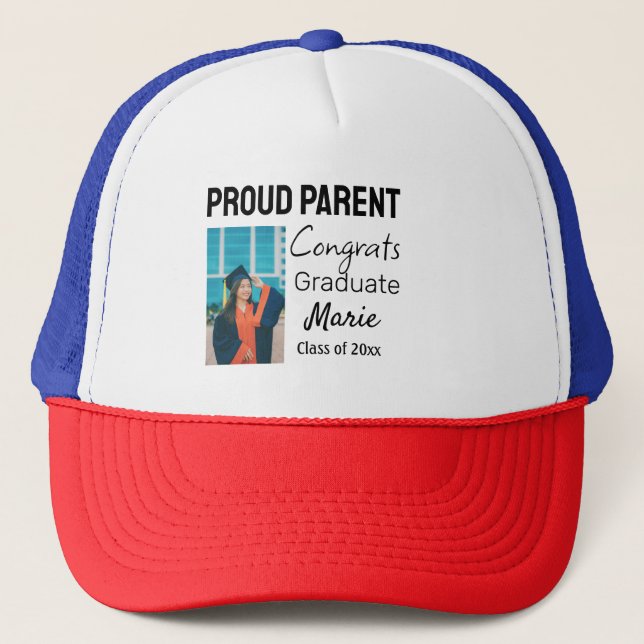 Casquette Félicitations diplômé ajouter nom année texte  (Devant)