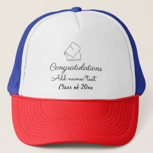 Casquette Félicitations graduation ajouter nom année de text