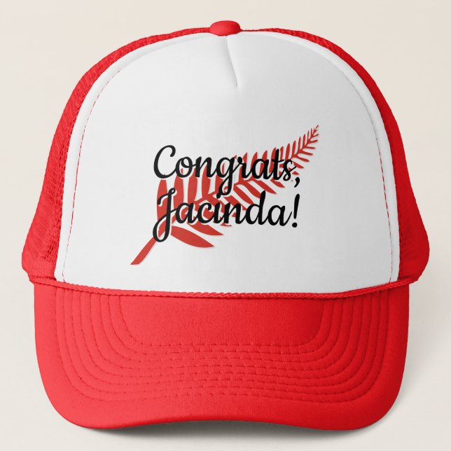 Casquette Félicitations, Jacinda ! Fermer du texte et des co (Devant)