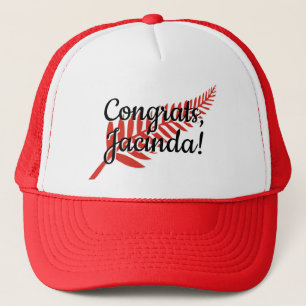 Casquette Félicitations, Jacinda ! Fermeture de texte et de