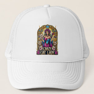 Casquette Femme Élégante Tenant Kitten Avec Chats Environnan