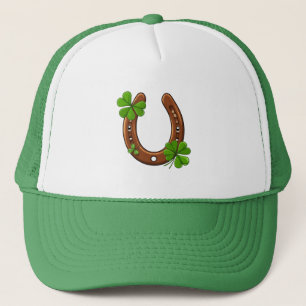 Casquette Fer à Cheval Chanceux Avec Trèfles Verts