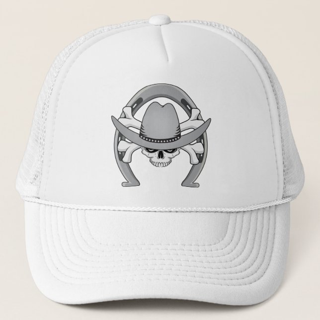 Casquette Fer à cheval de crâne de cowboy (Devant)