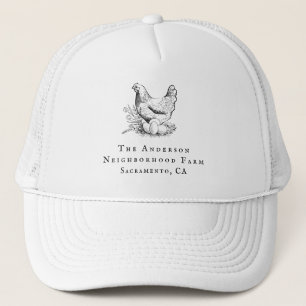 Casquette Ferme de la famille de scripts de poulet à main r