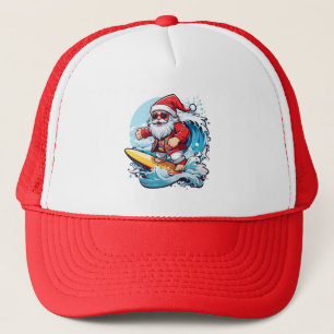 Casquette Festive Santa Claus surfant Vagues de Noël