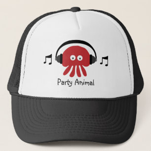 Casquette Fêtard génial de méduses du DJ de rouge