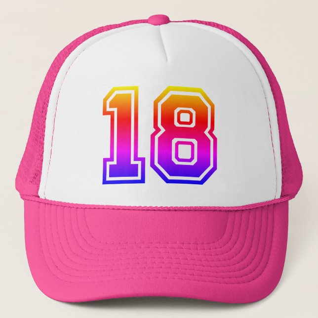 Casquette Fête colorée du 18e anniversaire (Devant)