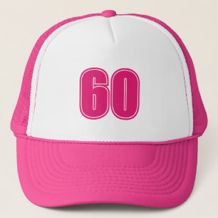 Casquette Fête de 60 ans chic rose et blanc