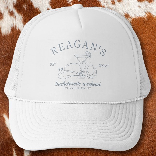 Casquette Fête de Bachelorette de Cowgirl de l'Ouest Dessiné (cowgirl western bachelorette party hat costal cowgirl disco cowgirl girls weekend party favors bride)