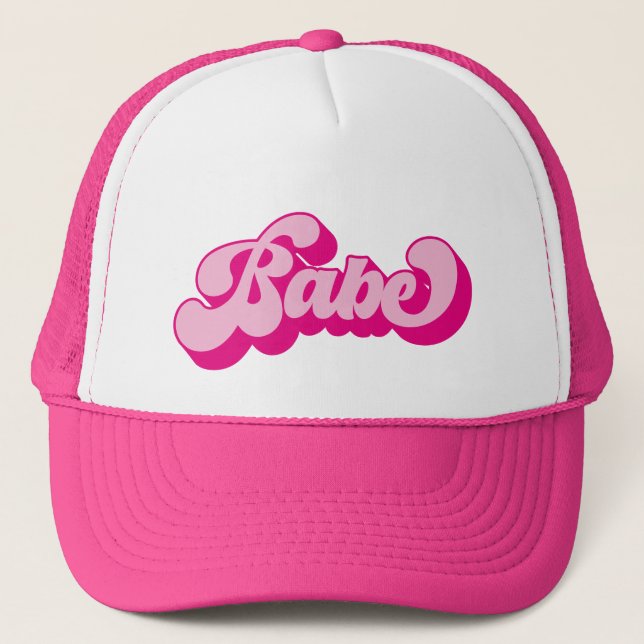 Casquette Fête de Bachelorette Fille Chaude Style Rétro Rose (Devant)
