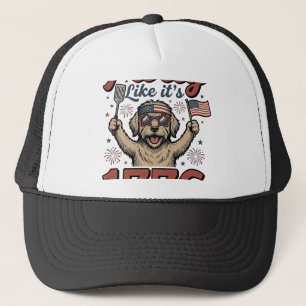 Casquette Fête de chien patriotique comme c'est 1776 Vintage