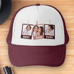 Casquette Fête des pères | Collage photo Best Dad Ever 3<br><div class="desc">Téléchargez vos photos préférées pour faire votre propre cadeau de fête des pères personnalisée unique.</div>