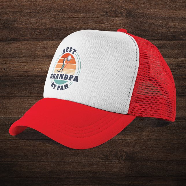 Casquette Fête des pères Rétro Meilleur Grand-Père Par Par G (Fathers Day Best Grandpa By Par Golf Custom Retro Trucker Hat)