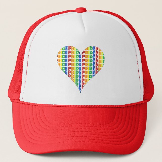 Casquette Fête du mois des Gay pride LGBT Rainbow Heart (Devant)