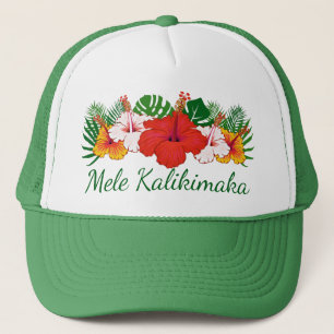 Casquette Fête Feuille des fleurs de Mele Kalikimaka