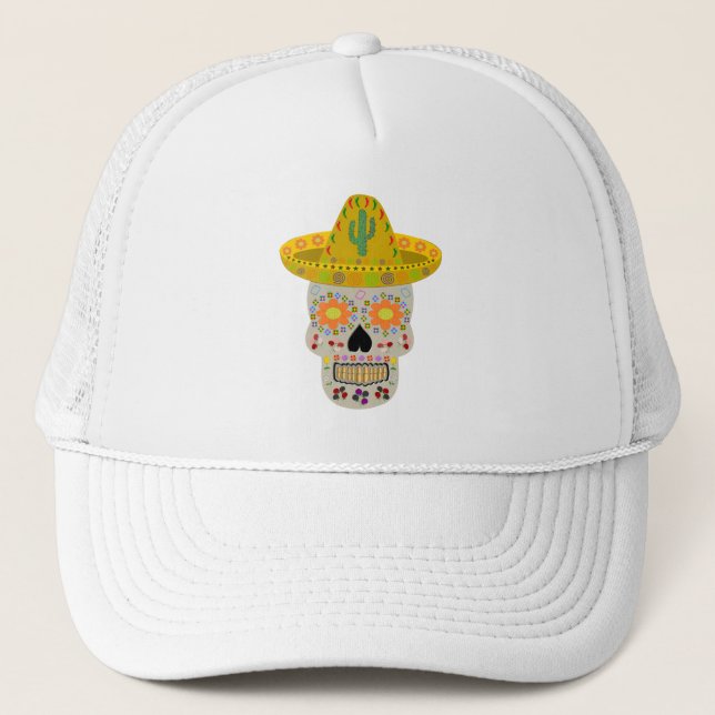 Casquette Fête mexicaine du crâne mort (Devant)