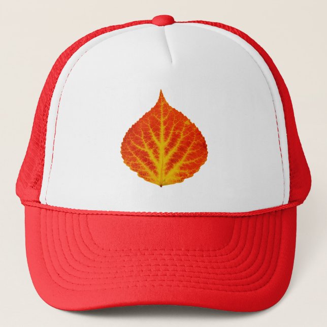 Casquette Feuille d'Aspen rouge et jaune #10 (Devant)