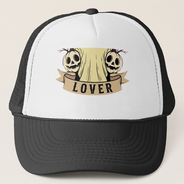 Casquette Feuille de fantôme de l'amant de la lune d'Hallowe (Devant)