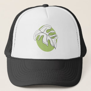 Casquette Feuille de Monstera abstraite dessinée à la main e