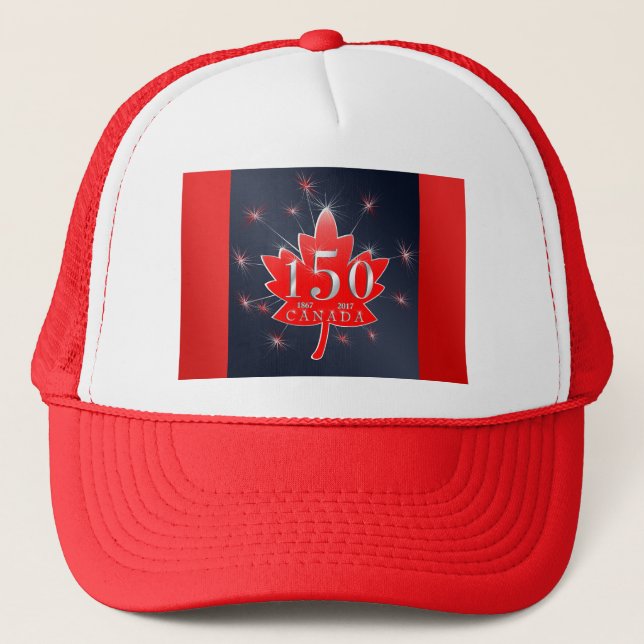 Casquette Feuille d'érable du Canada 150th et célébration de (Devant)