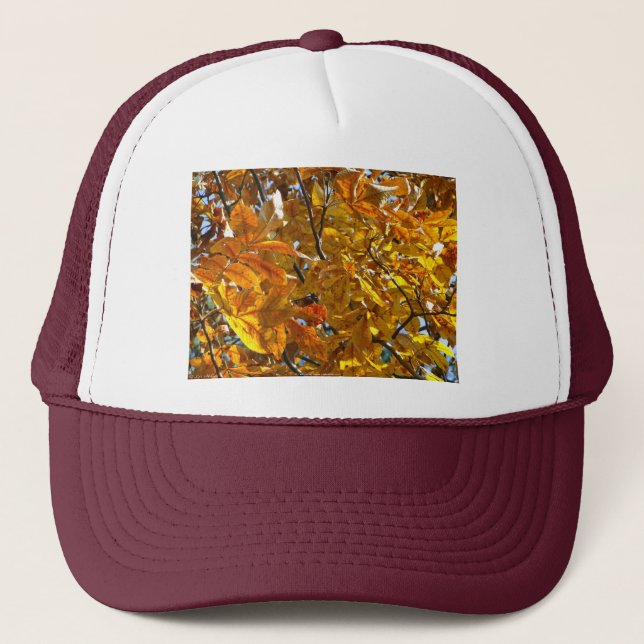 Casquette Feuilles d'automne Cadeaux dorés Vêtements Article (Devant)