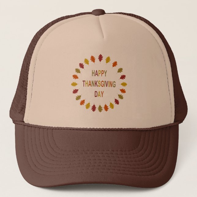 Casquette Feuilles de chêne de Thanksgiving (Devant)