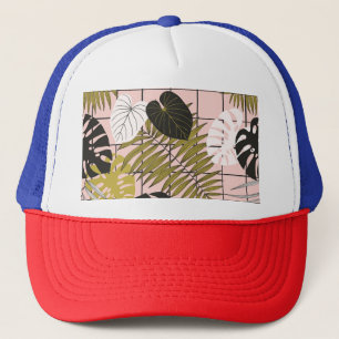 Casquette Feuilles de palmiers tropicaux, été élégant.