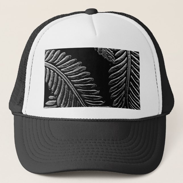 Casquette Feuilles noirs et blancs (Devant)