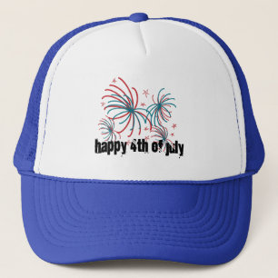 Casquette Feux d'artifice 4 juillet Étoiles Gribouillis   