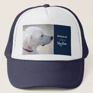 Casquette Fier Chien Papa mignon Blanc Labrador Mix Profil d