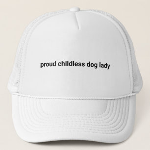 Casquette Fier chien sans enfant dame minimaliste drôle blan