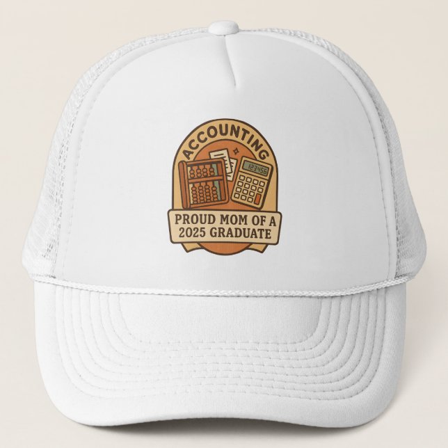 Casquette Fier Maman de 2025 Comptabilité Grad Retro Badge (Devant)
