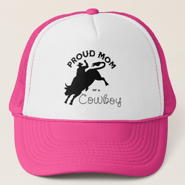 Casquette Fier maman d'un cowboy simple lettrage noir (Devant)