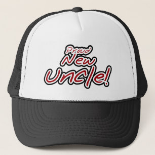Casquette Fier nouvel oncle - Texte rouge et noir