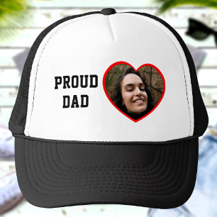 Casquette Fier Papa Photo personnalisée Coeur de texte perso