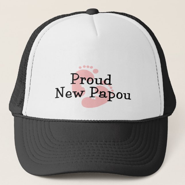 Casquette Fière Nouvelle Papou Empreintes de Bébé Fille (Devant)