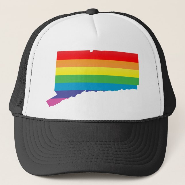 Casquette fierté connecticut. rayé. (Devant)