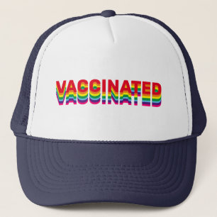 Casquette Fierté vaccinée lgbt gay queer arc-en-ciel rétro