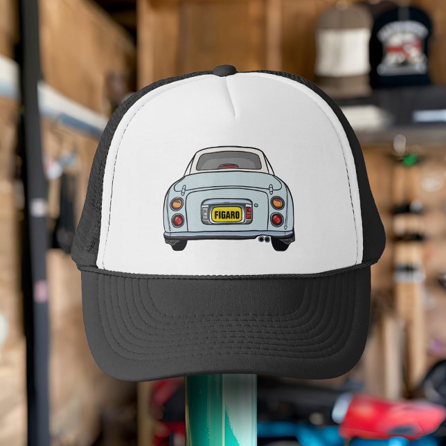Casquette Figarations Pale Aqua Figaro Nom de voiture Trucke (Perfect trucker hat for the Pale Aqua Figaro Driver. Add your name or initials)