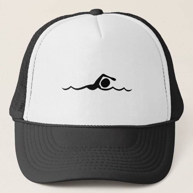 Casquette Figure de natation - Noir (Devant)