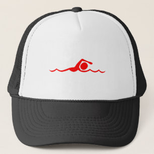 Casquette Figure de natation - Rouge