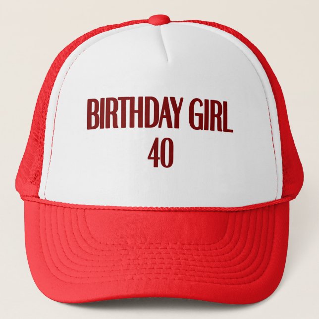 Casquette Fille 40 d'anniversaire (Devant)