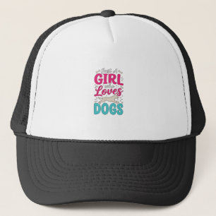 Casquette Fille aime les chiens Typographie de gravure vinta