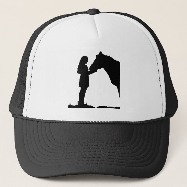 Casquette Fille avec Cheval Silhouette Animal Love Chevaux A (Devant)