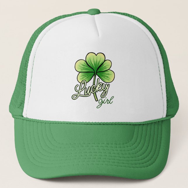 Casquette Fille Chanceuse Trèfle Saint-Patrick (Devant)