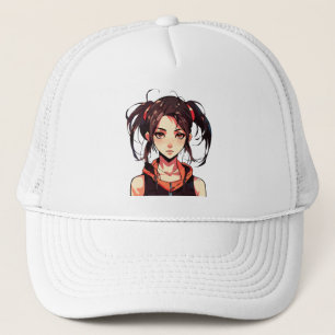 Casquette Fille de manga charmante : Illustration vectoriell