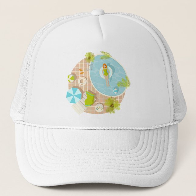 Casquette Fille de piscine en bikini plage d'été (Devant)