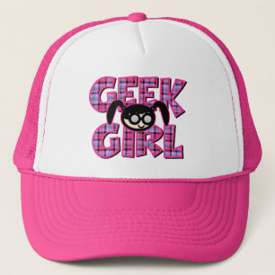 Casquette Fille Geek à Carreaux avec Graphisme